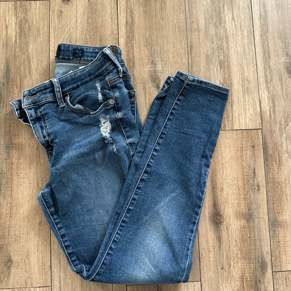 Lucky Brand Dark Blue Distressed Skinny Jeans